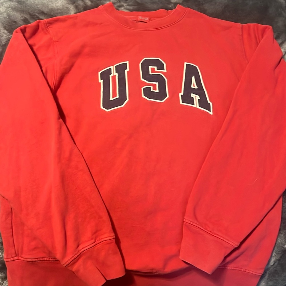 John Galt USA red crewneck sweatshirt.
